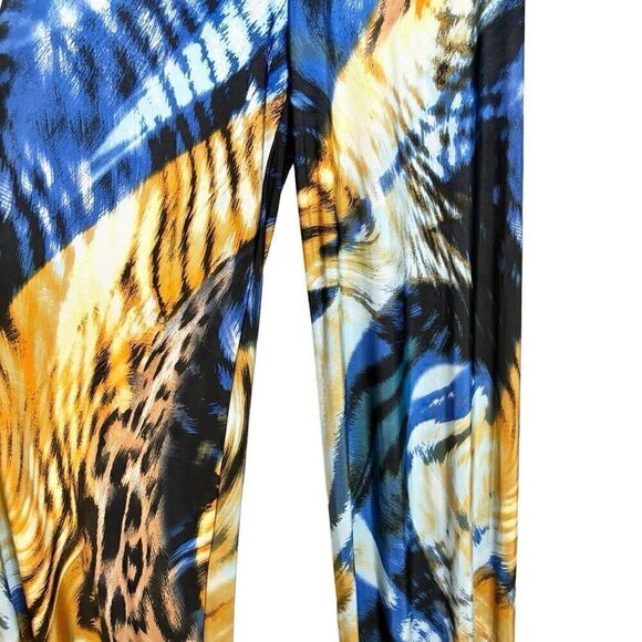Fashion Nova Abstract Animal Print Stretch Palazzo Wide Leg Pants Multi Small - Picture 5 of 5
